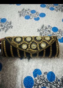 Elegant Embellished Clutch With Belt