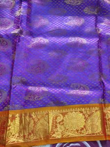Purple And Gold Pure Kanchipuram Silk Saree