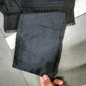 Black Colour Chicken Work Sequence Blouse