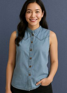 Sleeveless Denim Top
