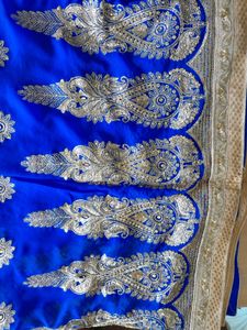 Royal Blue Embroidered Saree For Women&#39;s