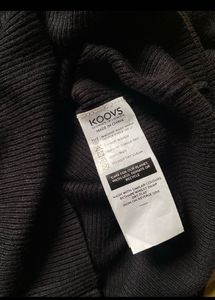 🖤Koovs Black Ribbed Bodycon Knit Dress