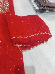 Red Embroidered Salwar Suit