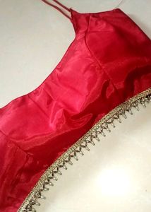 Spaghetti Padded Red Dropping Lace Blouse
