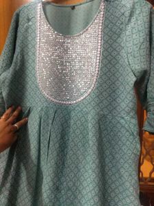 Sea Green Colour Three Piece Suit Set