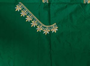 Embroidered Green Blouse Piece - 1.25 mtr
