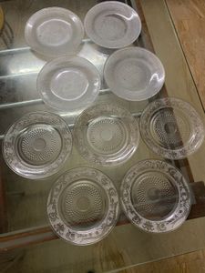9 Piece Small Glass Plates Set