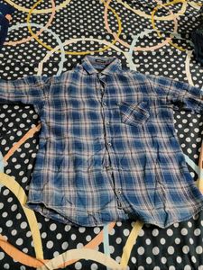 Blue Plaid Button-Down Shirt