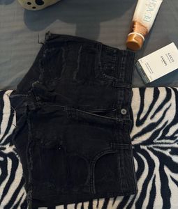 DENIM Ripped Shorts, Classy, Mini, Grey black Hot