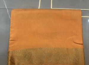 Elegant Orange Saree with Gold Border- New