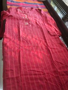 Simple Red Kurta