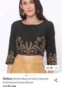 Embroidered Black Blouse