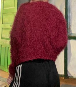 Red Fuzzy Cardigan