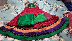Red And Green Dress With Paijama Dupatta