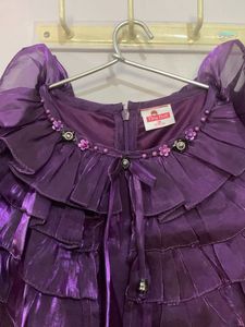 Purple Party Dress velvet  and organza material