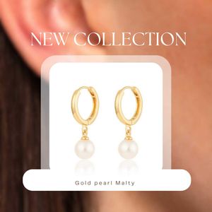 Gold Pearl Drop Earrings