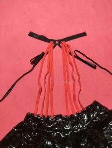 Red &amp; Black Strappy Lingerie Set 🔥 (Size S)