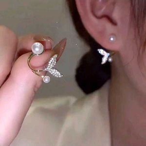 Pearl Butterfly dual two in One Earrings✨🤍