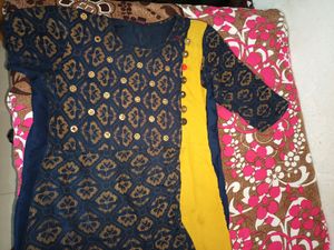 Long Anarkali and Earrings Combo