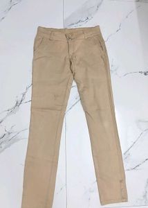 Beige Casual Pants