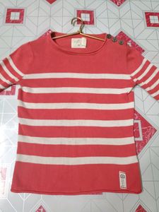 H&amp;M Girls Pink &amp; White Top