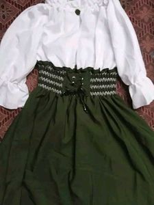 Olive Green Corset Dress