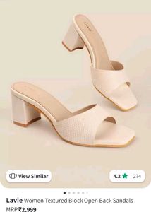 Lavie Women Textured Block Open Back Sandal