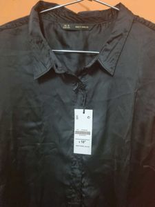 Jet Black Silky Formal Shirt