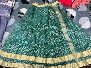 Emerald & Gold Lehenga Skirt