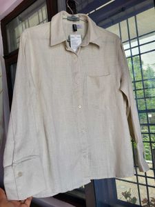 H&amp;M Linen Blend Oversized Shirt NEW/ XS