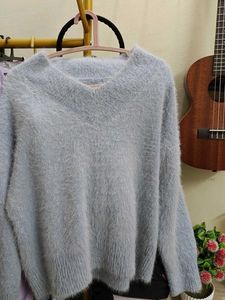 Fluffy Blue Pullover