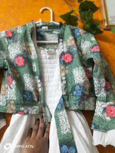 Girl&#39;s Dress with Floral Jacket