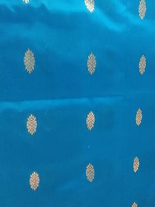 Blue &amp; Gold Silk Fabric