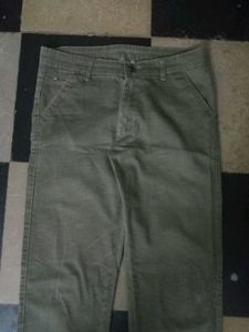 Olive Green Casual Pants