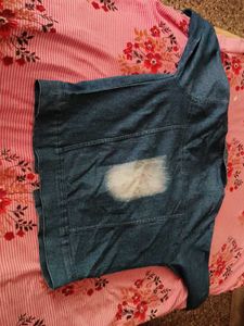 Denim Jacket with Patchwork Detail