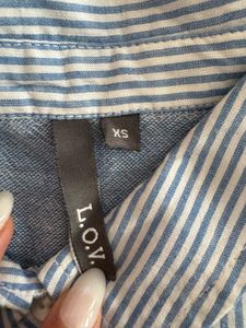 Blue Colour Button-Down Striped Shirt