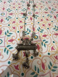 Vintage Silver Tone Indian Necklace