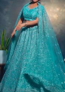 Elegant Teal Lehenga Choli Set