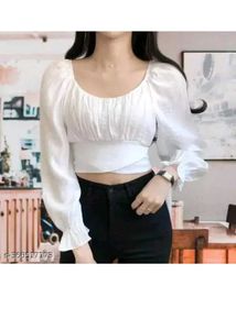 White Tie Back Top