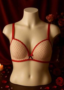 🇳🇿💫💗 Polka Dot White Red Bra