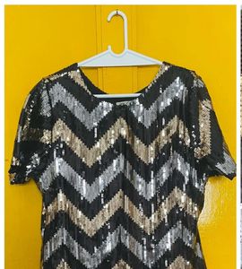 Sequin Chevron Dress
