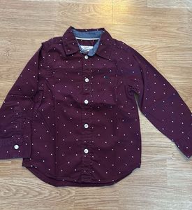 Boys Burgundy Stars Shirt