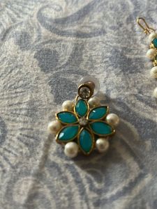 Teal &amp; Pearl Jewelry Set