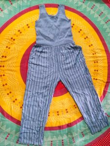 Striped Jumpsuit With Jacket