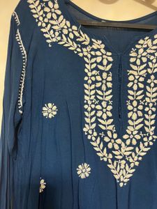 Blue Embroidered Kurta