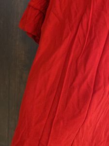 Red Ruffle Sleeve Top