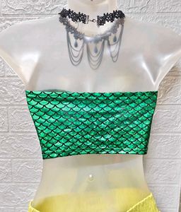 New Metallic Green Fish Scale Design Tube Top