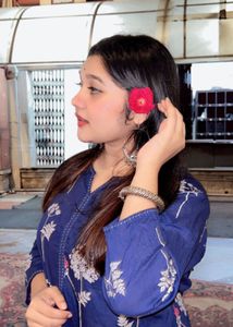 Blue Floral Print Kurta