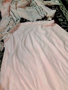 Peach Colour Langa Top With Dupatta Designer