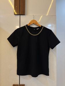 Black Chain Detail Top